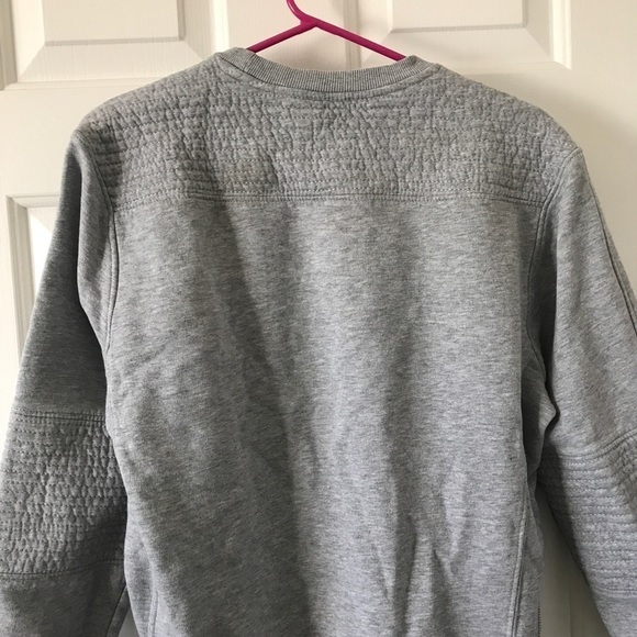 Divided cotton blend gray long sleeve sweater with side zippers - Picture 7 of 9
